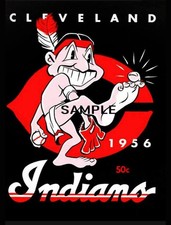 1956 CLEVELAND INDIANS Yearbook Illustration 8.5x11 Photo  (235-A) picture