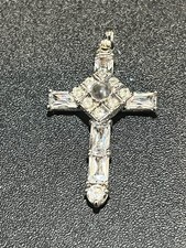 Silver Plated Cross Pendant  Austria Crystal The Lord's Prayer picture
