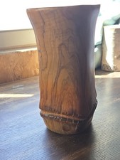 Handmade Wooden Vase Studio Art 8.75