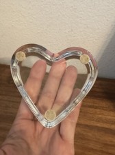 BACCARAT Original Vintage Signed Crystal HEART Figurine Paperweight, 3.5