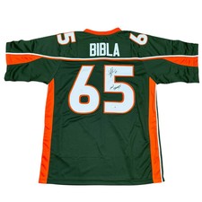 Martin Bibla Autographed Miami (Green #65) Custom Stitched Jersey - JSA picture