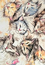 Kitty Cats & Mouse Single Trade Swap Playing Card picture