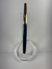 Waterman's C/F Fountain Pen Blue & Gold Filled Cap 14K Nib USA Made w/ Converter picture