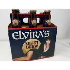 Elvira’s Night Brew Bottles & Carrier w/ Caps Vintage Empty EXCELLENT CONDITION picture