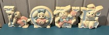 Vintage Homco Burwood 4-Letters LOVE Rabbit Bunny Wall Plaque 3280 - 4