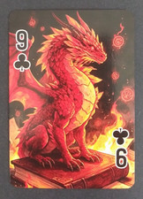 Dragon Fantasy Mythical Playing Card 9 Clubs 3.25