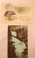Two VTG Wartime Postcards 1918 WWI Camp Devens 304th Inf, Coal Famine Catskills picture