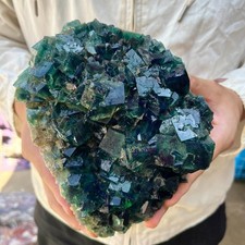 5.5lb NATURAL Green Cube FLUORITE Quartz Crystal Cluster Mineral Specimen picture