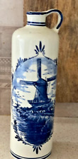 Vintage  Huge 11' Delft  Unique Ceramic  Handpainted Stoppered Bottle, perfect picture