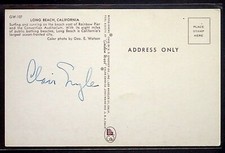 Long Beach, California Postcard - Autographed by Clair Engle U.S. Senator picture