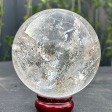 710G Natural White Crystal Clear Quartz Crystal Sphere Ball Healing Meditation picture