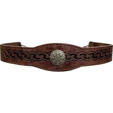 Medieval Embossed Faux Leather Headpiece Retro Renaissance Adjustable Headban... picture