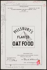 Pillsbury Washburn Flour Mills 1899 Trademark Pillsbury Flaked Oat Food picture