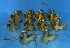 Vintage Brass Metal Gold Tone Angel Christmas ornament Lot of 10 picture