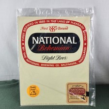 VTG National Bohemian Beer Stand Up Sign Light Beer National Brewing w/ Coaster picture