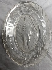 President William McKinley Commemorative 1901 EAPG Bread Plate Vintage US Glass picture