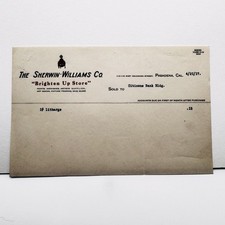 1917 Vintage Sherwin-Williams Pasadena CA Billhead Invoice Paint Advertising picture