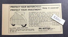 1965 Print Ad. MG Mitten, Pasedena, Ca. Motorcycle Covers picture