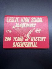 Vintage Leslie High School Blackhawks 1776 1975 1976 200 years of history book picture