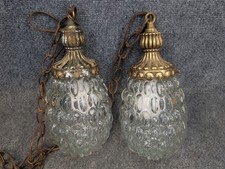 VTG 1970s EF & EF Ind 540X Double Swag Lamp Bubble Glass Hollywood Regency picture