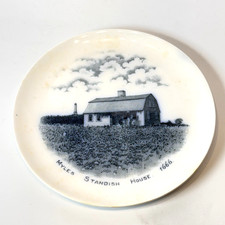 MYLES STANDISH HOUSE - PLYMOUTH MA Massachusetts Antique Souvenir China Dish picture
