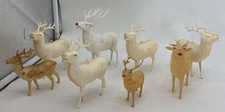 8 Vintage Celluloid/Plastic Reindeer Christmas Decore Ornaments 3-6” picture