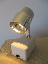 Small Vintage Pivot Arm Adjustable Wall or Shelf Lamp Night Light ~ Ivory Beige picture
