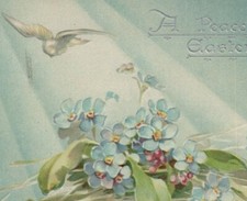 1907 Tucks Easter dove blue flowers forget me nots embossed postcard C512 picture