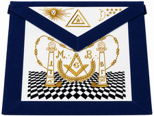 Antorcha Du Grand Orient Master Mason Apron Blue Velvet Masonic FreemasonRegalia picture