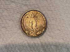 Double Sided Gold  Plated Guardian Angel Coin - Rare Coin  picture