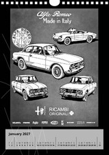 Vintage-inspired classic Alfa Romeo 2027 Wall Calendar picture