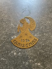 Vintage Biedermann Brass Christmas Ornament 1974 Angel picture