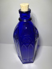 Carters Antique Cobalt Blue Cathedral Ink Bottle Perfect Condition With Cork picture