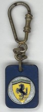 RARE Vintage Scuderia Ferrari Prancing Horse Leather Keychain Fob England SF picture