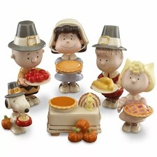 Lenox Peanuts Thanksgiving 6 Piece Figurine Set Snoopy Charlie Lucy  NEW picture