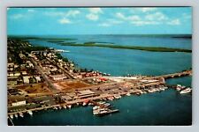 Clearwater Beach FL-Florida, Aerial View of the Boat Marina Vintage Postcard picture