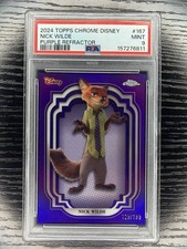 2024 Topps Chrome Disney Nick Wilde #167 Zootopia Purple /199 PSA 9 picture