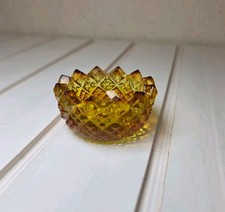 Westmoreland English Hobnail Amber Open Salt Cellar 2680 365nm UV Reactive picture