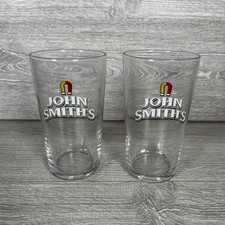 Pair of John Smith's Pint Glasses x2 Bitter Ale Beer Glasses Barware Brand New picture