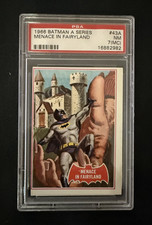 1966 TOPPS USA BATMAN A Series RED BAT #43 Menace in Fairyland PSA 7 NM Card picture