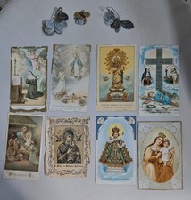 8 Antique Catholic Prayer Cards and 19 Medals from San Sebastian, Spain picture
