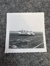Vintage Black & White Airplane Photo with Deckled Edges, Mid-20th Century picture