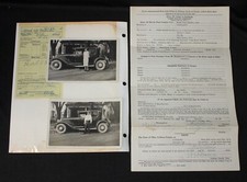 1930 Franklin Victoria Brougham 145 Bill of Sale, Receipt, + 2 Original Photos picture