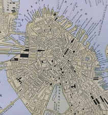 Vintage 1887 BOSTON MASSACHUSETTS Map 10