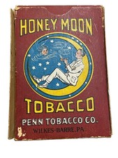 Antique Honey Moon Pipe & Cigarette Pack Box Co Wilkes-Barre PA Tax Stamps c1910 picture