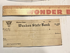 Waukon Iowa, Vintage Waukon State Bank Blank Check picture