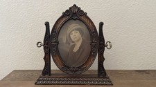 Ornate Victorian Style Oval Swivel Faux Carved Mahogany  Picture Frame 4x6 picture