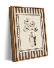 Vintage Bathroom Wall Art, Sketch Flower Toilet Paper Framed De... FAST USA SHIP picture