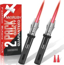 2 Pack Mini Lightsaber Torch Lighter, Refillable Windproof Jet Flame Butane picture