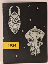 Vintage 1953 1954 21 Club NYC New Years Christmas Card African Masks Raul Gaston picture